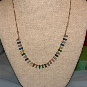 Stella & Dot Blue and Green Necklace Modern Minimalist Design